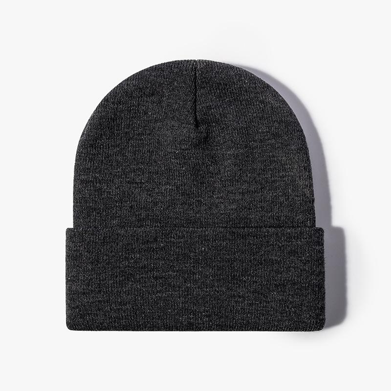 Knitted Hat Women's Winter Jacquard Four Corners Warm Thickened Men's Cold Hat Outdoor Black Versatile Wool Hat Purple Cold Protection