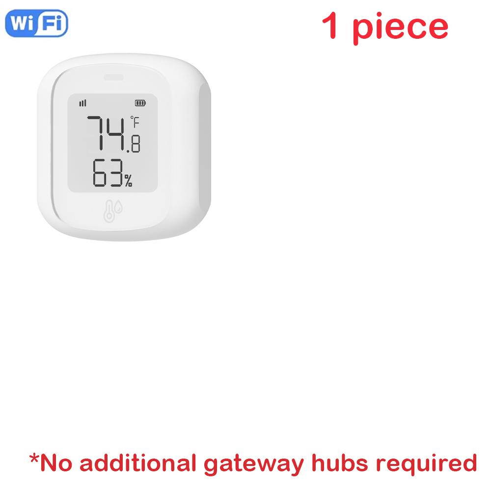 ZigBee / WIFI Temperature  Humidity Sensor For Tuya LED Screen  Smart Linkage Thermo-hygrome Voice Control For Google Home Alexa