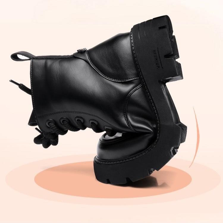 Kožené a kožešinové integrované sněhule pro ženy Zimní vlněné boty pro ženy Retro teplé bavlněné boty se silnou podrážkou s plyšovými a silnými bavlněnými botami