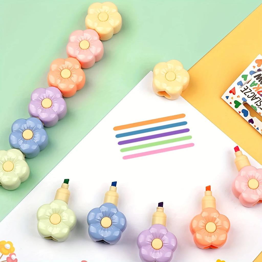 6 Pcs Cat Claw Highlighters Cute Cartoon Pens Aesthetic Markers Journaling Bookmarks Hand Account Scrapbook Painting