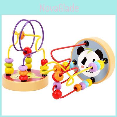 Children Wooden Bead Stringing Set With Cartoon Animal Designs For Brain Development And Hand Eye Coordination