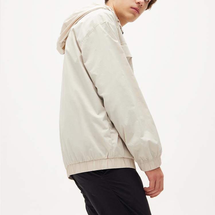 FILA Pocket Sports Hooded Woven Logo Jacket Men Jacket White-Birch Gray F11M138753F-GY