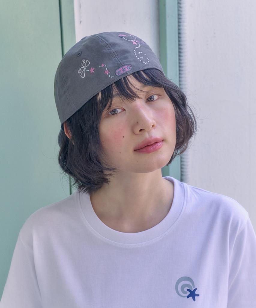 AMBLER Vintage Butterfly Cap Embroidered Camp Ball Cap Ah702 (Dark Grey)