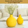 Metal Flower Vase for Home Decor| Decoration Item for Living Room Office| Table Decorative Flower Pot for Gifting | (Pack of 2,