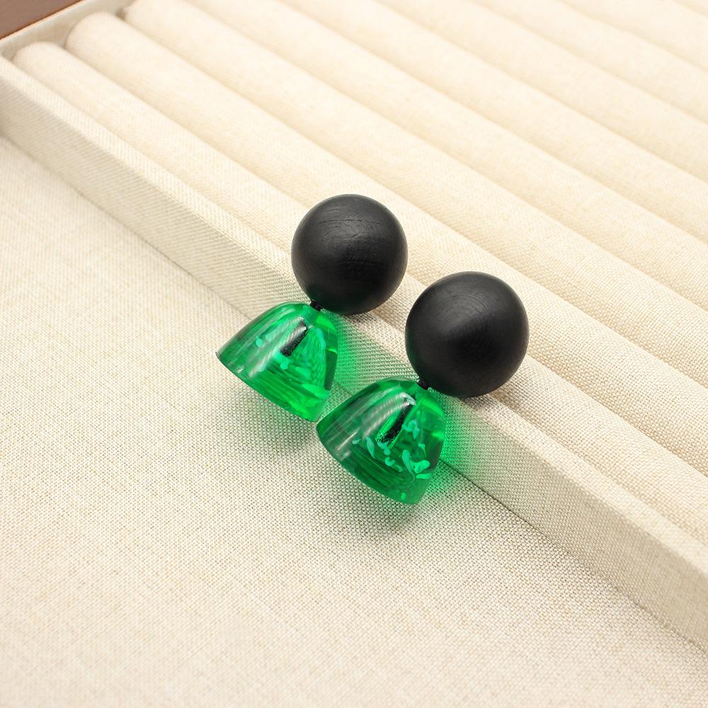 MONIES Jelly Glass Tassel Earrings: Luxurious Fragrant Style with Shell Details for Women