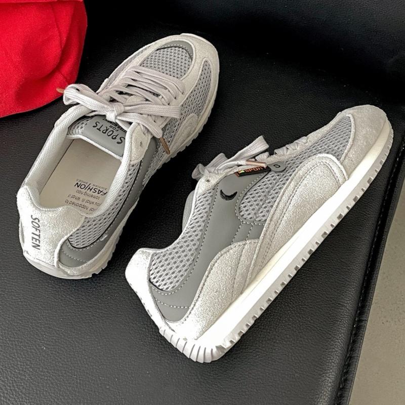 Fashion Women's Running Shoes 2025 New Mesh Breathable Casual Sneakers Lace Up Anti-Slip Retro Sports Shoes Versatile Low Top Sneakers