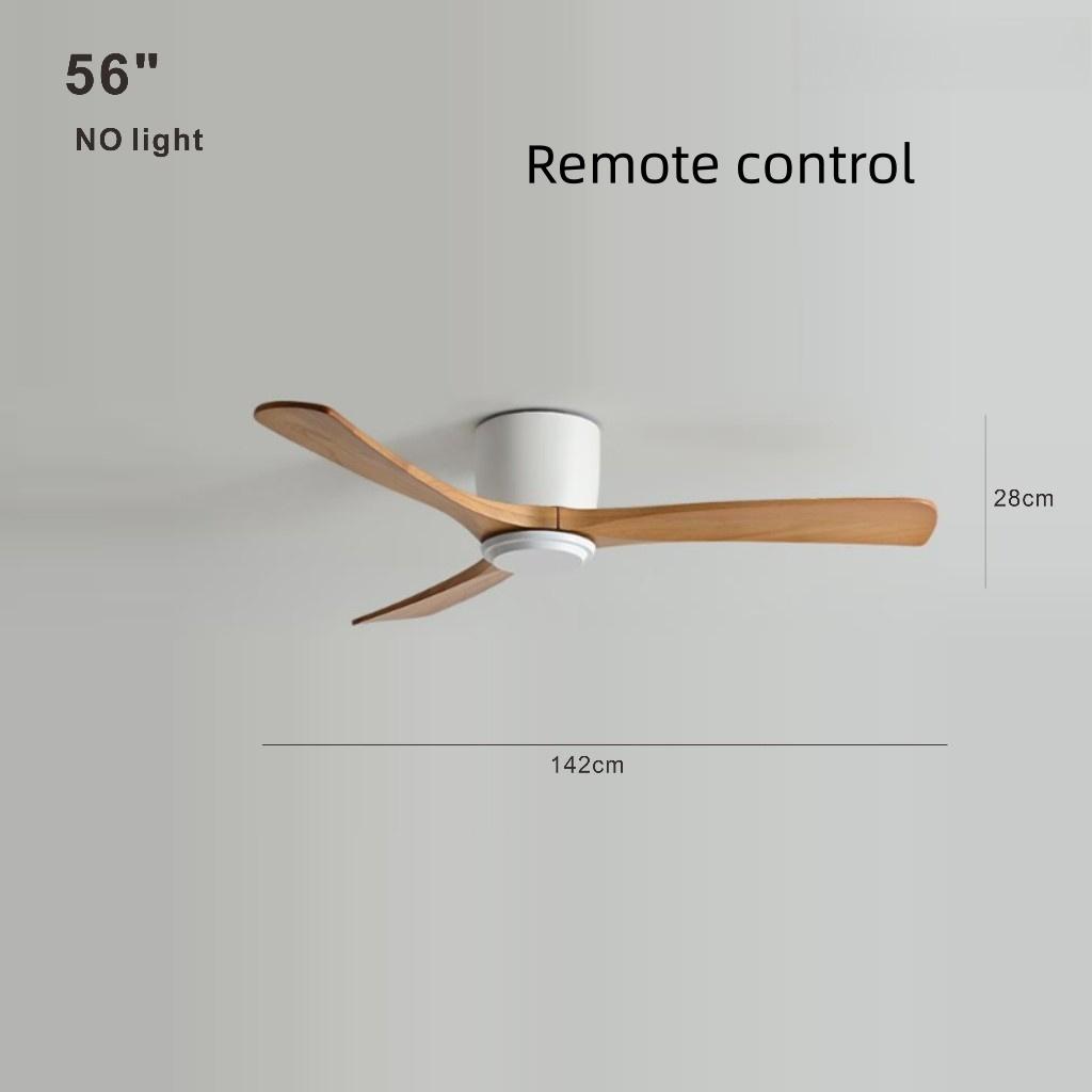Living Room Bedroom Solid Wood Ceiling Fan Creative Villa Hotel Decoration Fan Nordic Minimalist Variable Frequency Fan