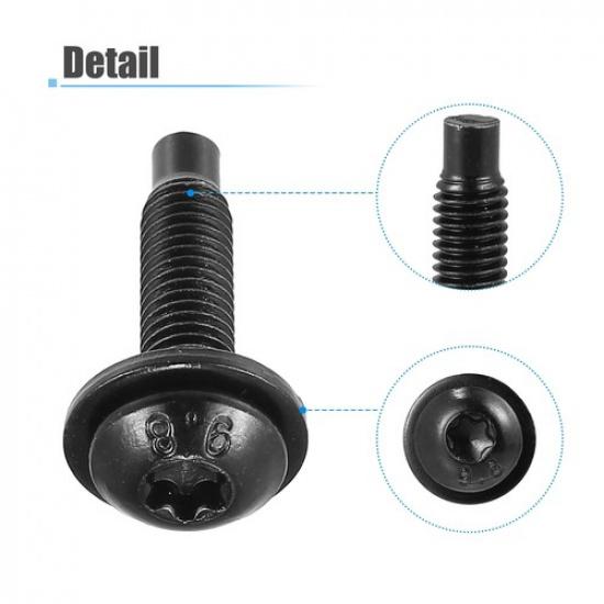 Pack of 2 for Jeep Wrangler 2007-2018 Extra Long Black 6pcs Hard Top Torx Screws