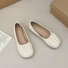 2025 Autumn New One-pedal Grandma Shoes Soft-soled Doudou Shoes Gentle Mother Women's Shoes French Flat-soled Single Shoes Women