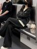 2026 Spring & Fall Women's Casual Fashion Two-Piece Set: Cardigan Hoodie & Wide-Leg Pants