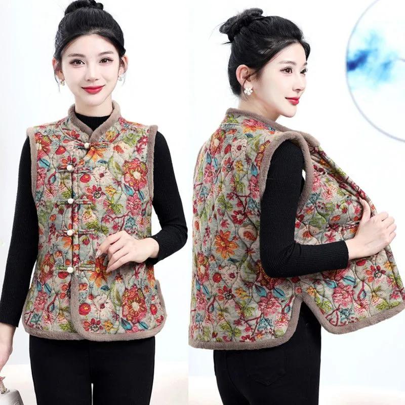 

Женский зимний флисовый утепленный жилет, утолщенный, теплый, элегантная стеганая куртка для женщин среднего и пожилого возраста XL