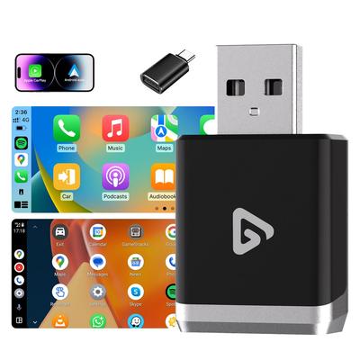 Adaptador USB Mini Sem Fio CarPlay & Android Auto YolanAuto 2025, Conexão Sem Fio/Com Fio, Para