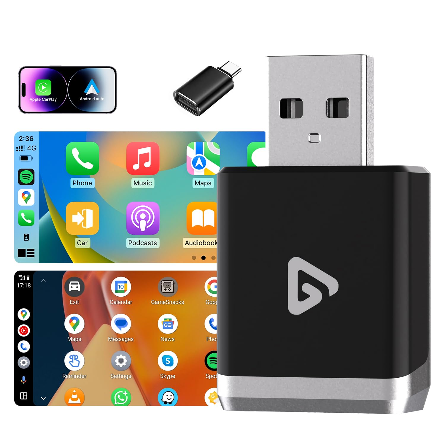 

Официальные технические стандарты 2025 MINI Беспроводной CarPlay Android Auto USB Преобразует проводные подключения в совместимые с заводской проводкой Автомобильный совместимый