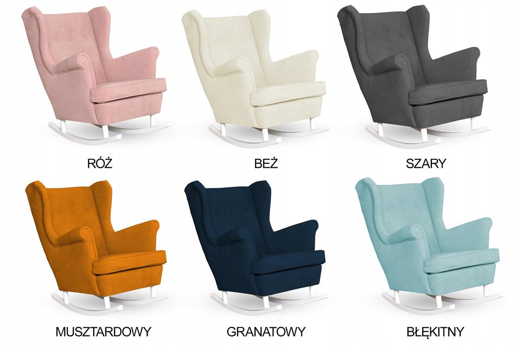 Fotel uszak bujany skandynawski welur kremowy jasny Hunter Family Meble beżowy