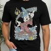 Disney 2026 New Mickey Mouse Elf Retro Print HighQuality Famous Anime Unisex Comfortable Women Men Tshirts