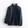 Autumn and Winter Women's Outerwear with Contrasting Fabric, Fine Edge Decoration, Zipper Cardigan, Casual Plush Jacket