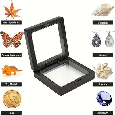 5er Set 3D Schwebender Rahmen mit Sichtfensterdeckel - Elegante Präsentation & Schutz für Schmuck und Medaillen