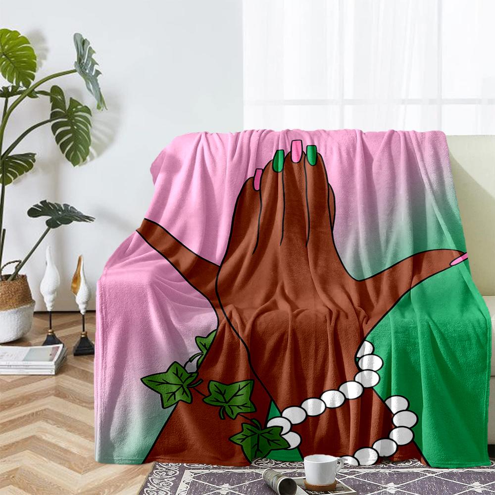 AKA Theme Printed Blanket - Perfect for Couch, Bed, Travel & Outdoor Use | Machine Washable, Cozy & Durable.
