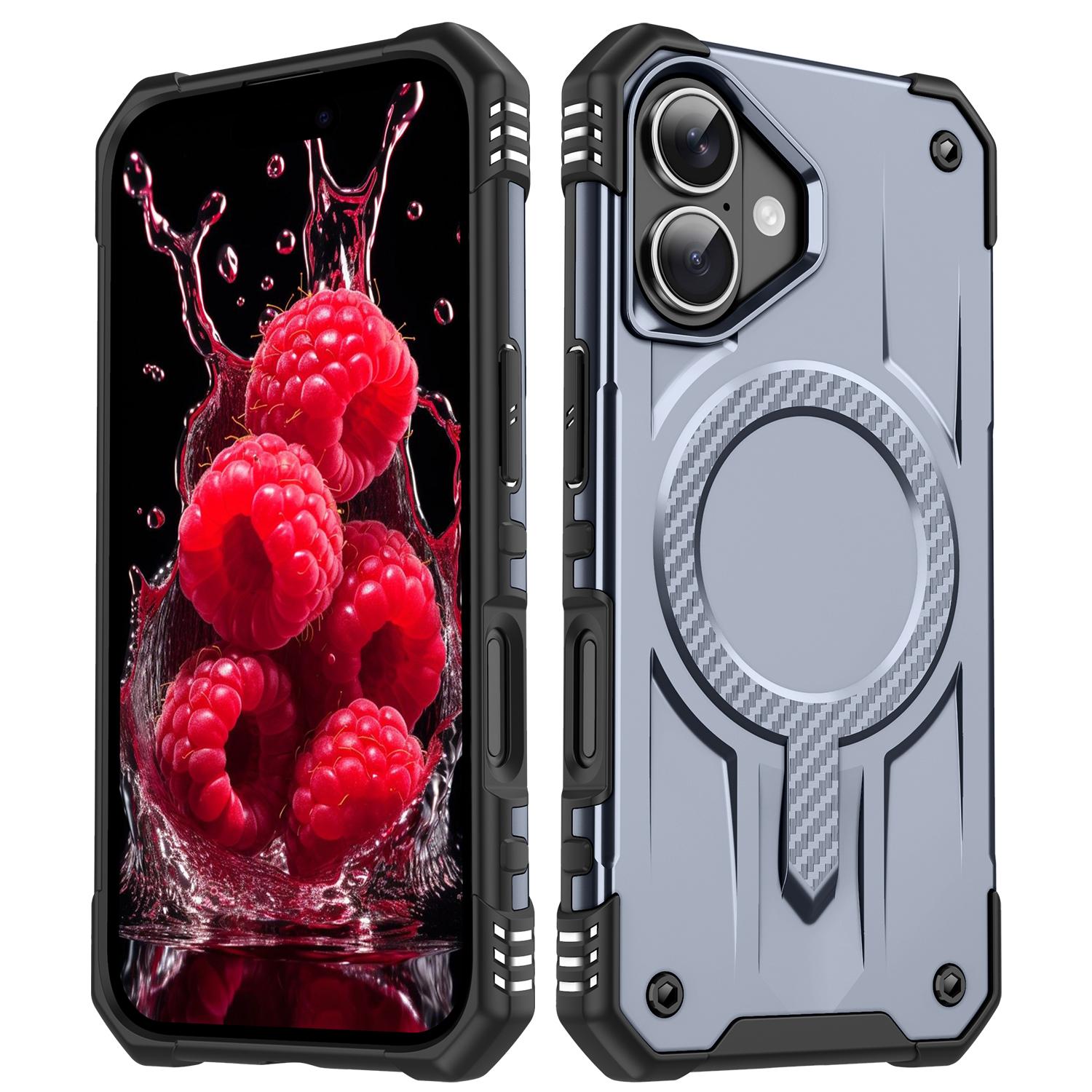 

For iPhone 17 Case Compatible with MagSafe Four Corner Airbags PC + TPU Phone Cover C