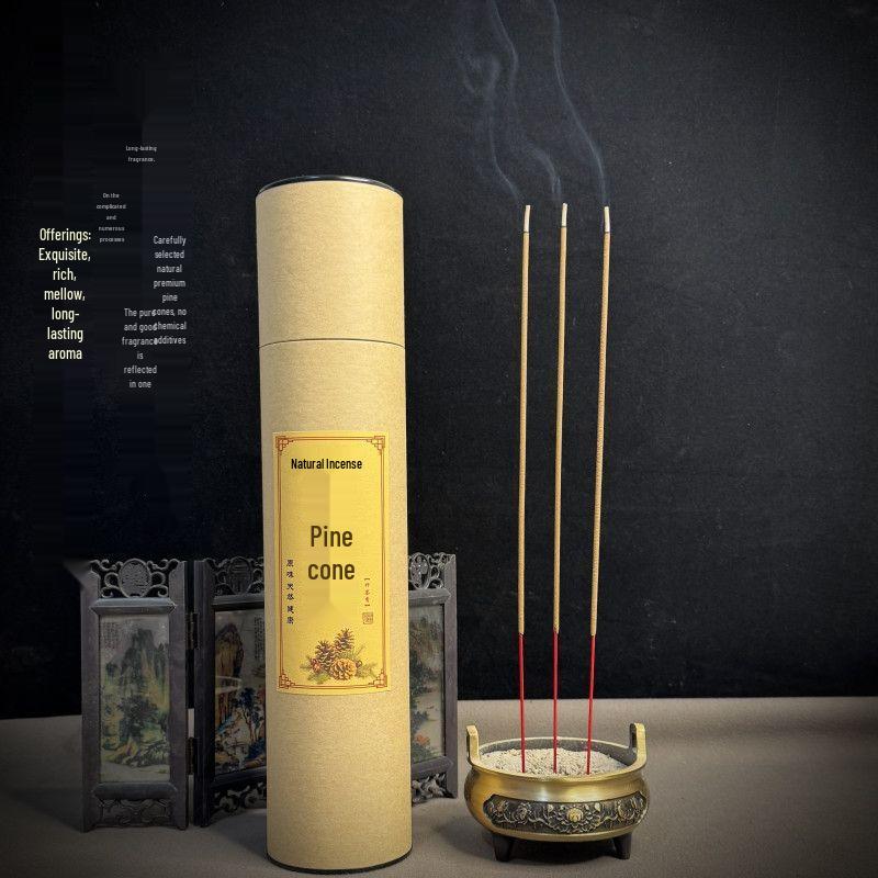 Pinecone Bamboo Incense: Natural Offering for Buddha & Taoist Rituals, Wealth Attraction & Magnetic Field Purification