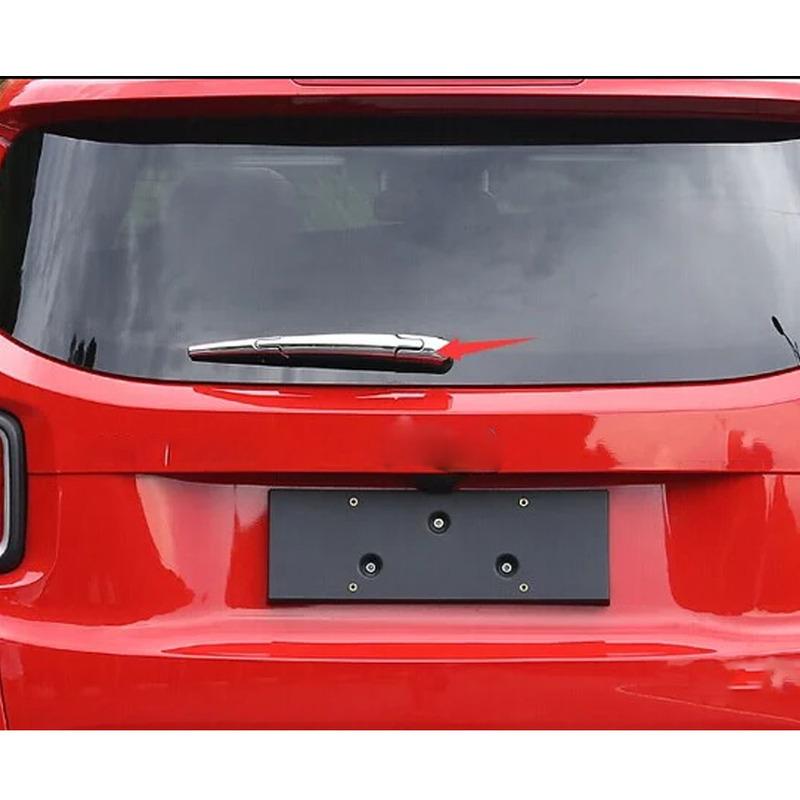 For Jeep Renegade 2016 2017 2018    Car ABS Chrome Car Rear Back Glass Wiper Wash Nozzle Frame Trim Tail Window Trim