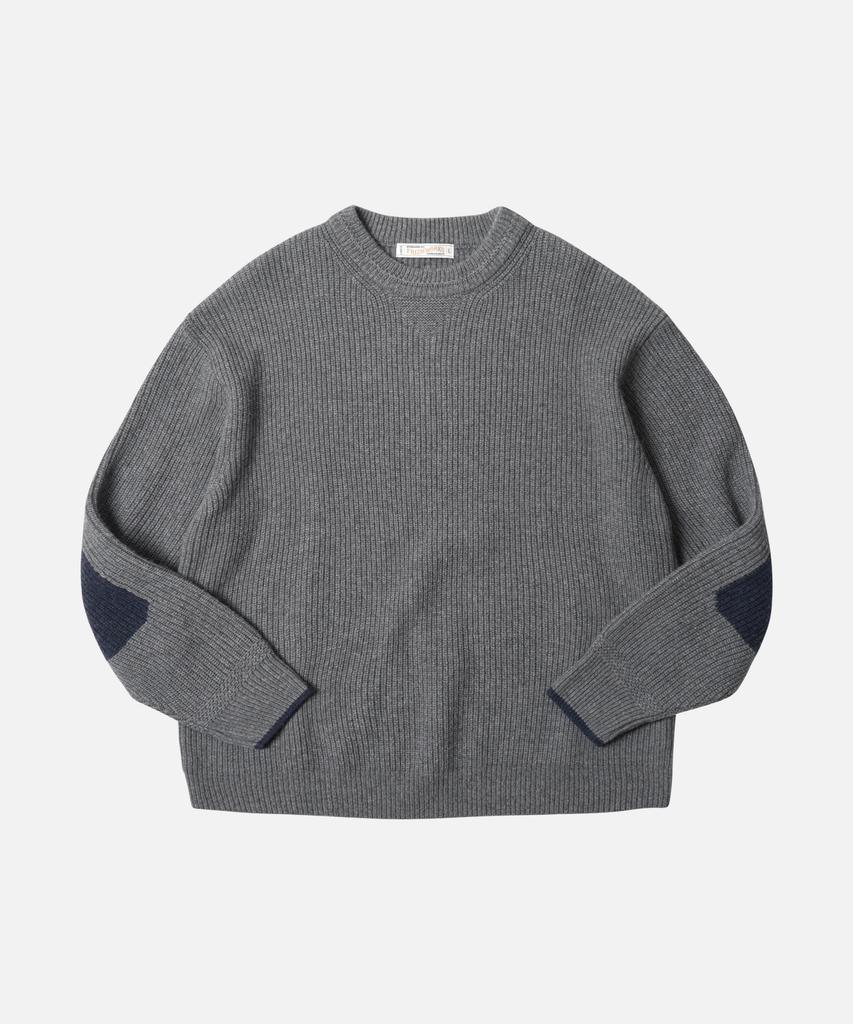 FRIZMWORKS Patch Round Pullover Knit _ Gray