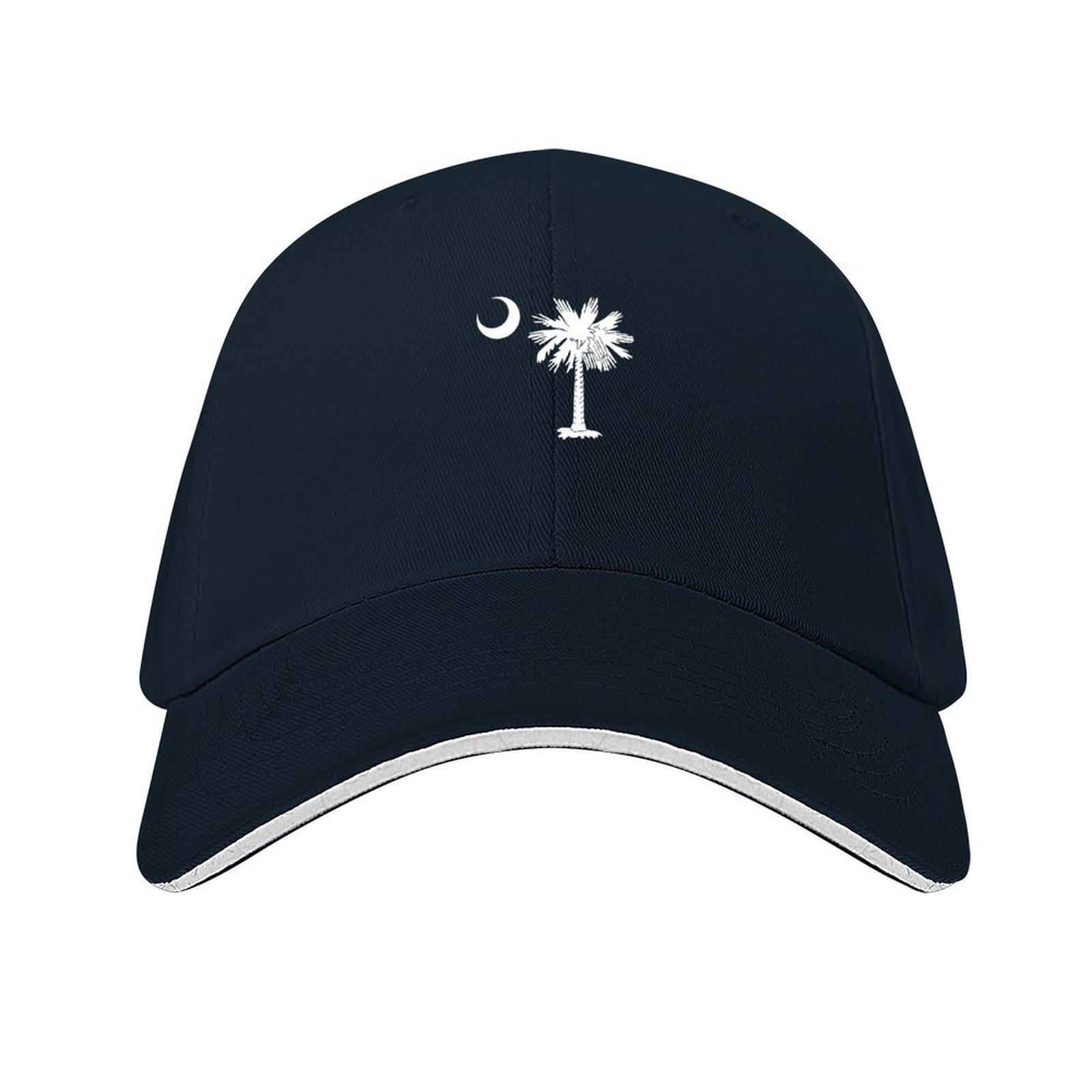 

CAROLINA FLAG Mens palmetto and crescent moon Baseball Cap Military Cap Man Winter hat Fashion Beach Beach Woman Hats Mens