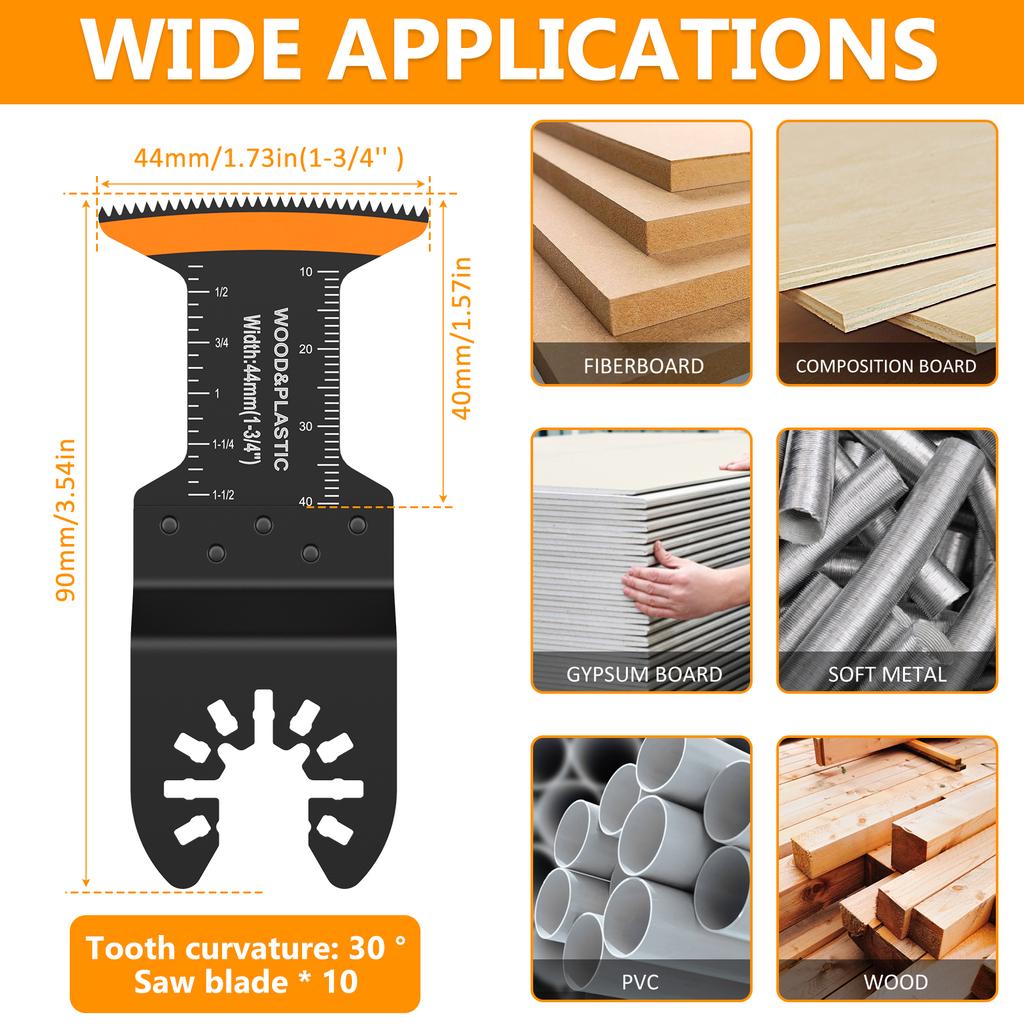 10/20Pcs High Carbon Steel Oscillating Saw Blades for Wood Soft Metal Plastic Multitool Quick Release Saw Blades Fit Renovator