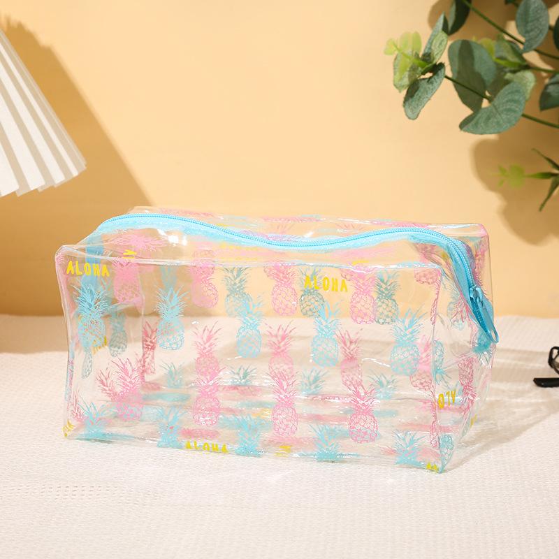 

Transparent Waterproof Travel Cosmetic Bag Women Large Capacity Portable Makeup Bag Organizer Bathroom Toiletry Washbag Storage as show синий