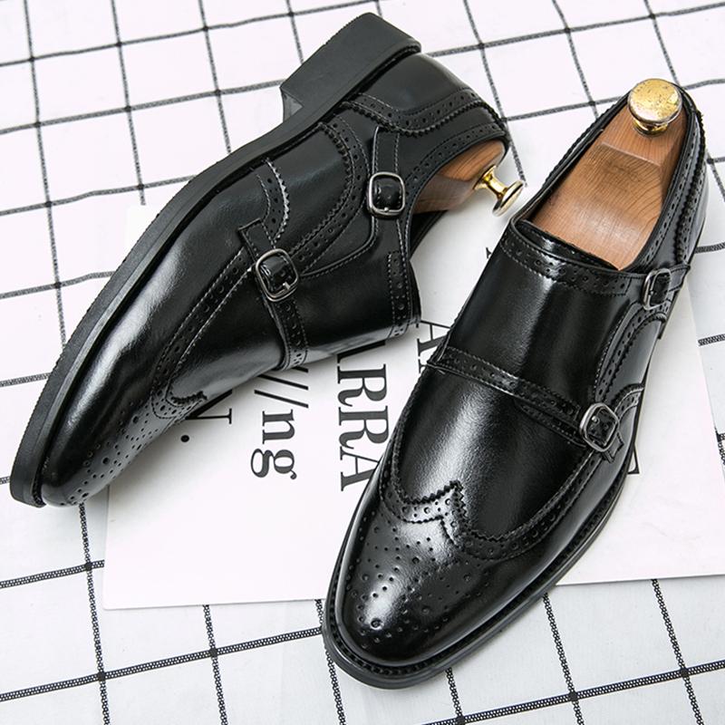Men's Dress Shoes Brogues Trend Casual Leather Office Shoes Man Social Wedding Leather Formal Oxford Shoes For Men