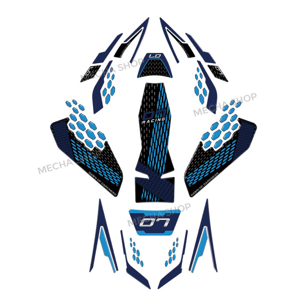 3D Resin Motorcycle Sticker Set Front Fairing Decals For MT-07 MT 07 MT07 2025 Tank Mat Decals