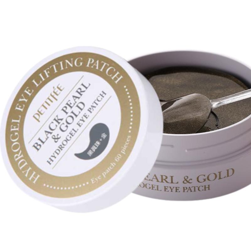

PETITFEE Black Pearl & Gold Hydrogel Eye Patch (60 Patches) – Brightening, Firming & Hydrating Under-Eye Care