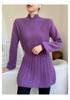 Elegant Hip-Length Cashmere Sweater Dress - 2025 Autumn/Winter Collection, Women's Slimming Knit Pullover.