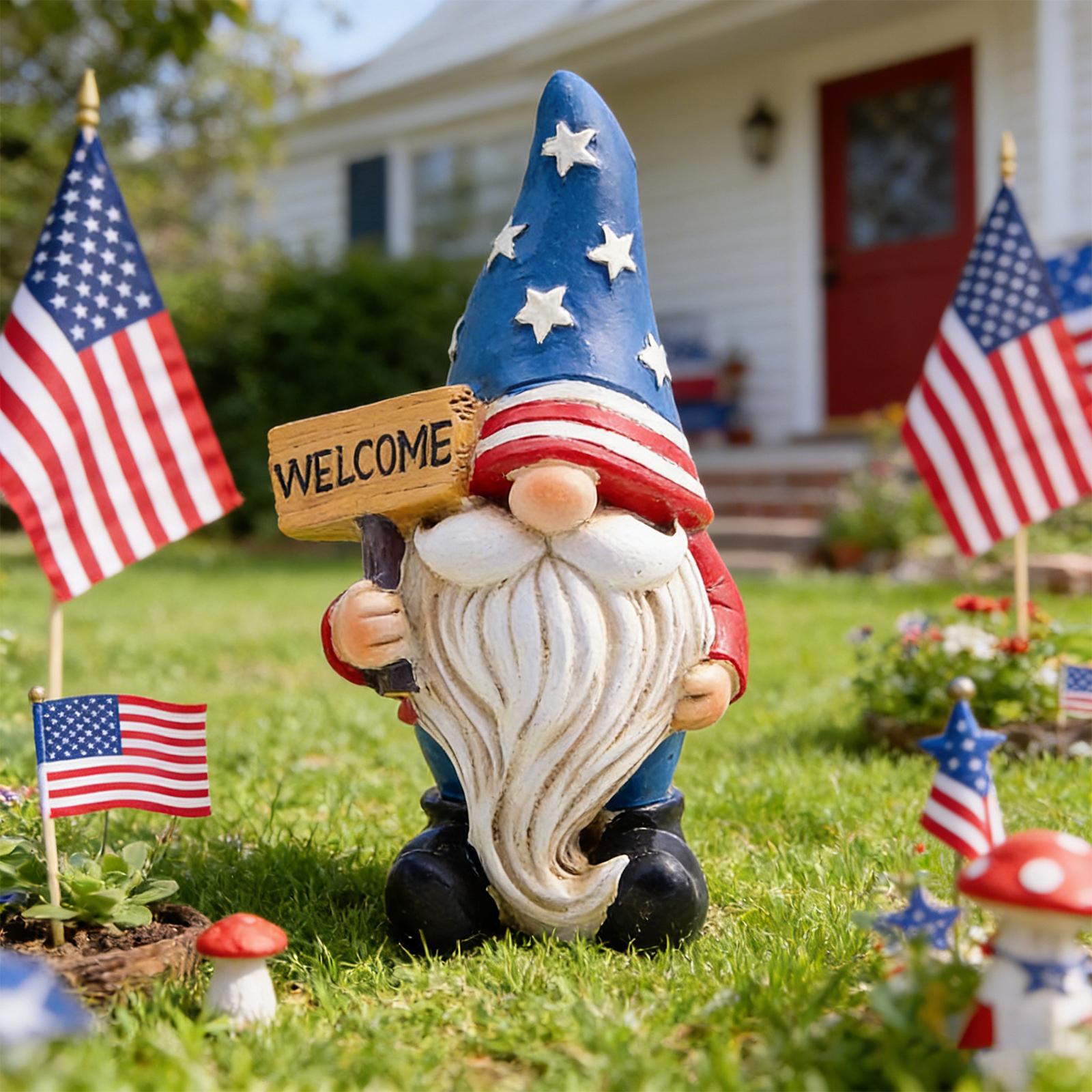 Independence Day Gnome Uncle Sams Tomte Gift Stars And Stripes Handmade Scandinavian Tray Ornament