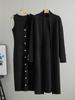 Women's Cross-Border Knit Cardigan & Dress Two-Piece Set - Spring/Autumn Style
