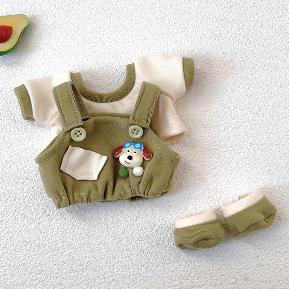 

Мультяшный дизайн, плюшевая кукла, одежда, мягкий хлопок, мини-одежда для куклы, хлопковый комбинезон для куклы, игра в домик зелёный