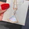 Baojia V Gold Electroplated Mother-of-Pearl Pendant Necklace