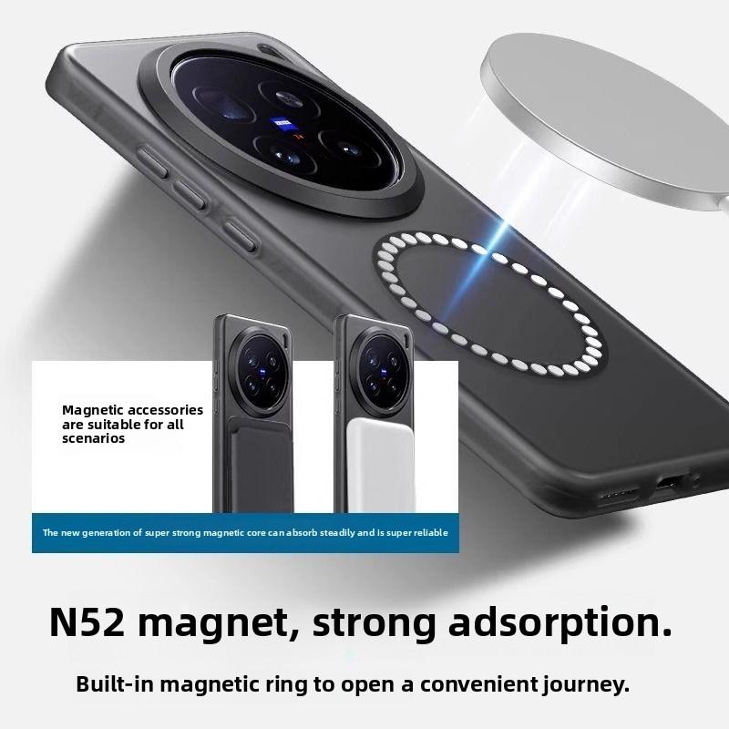 Ütésálló Páncél Mágneses Tok VIVO X200 Ultra Számára Matt Magsafe Telefontok VIVO X200 S X200Pro mini X200Ultra Számára Stopper Héj