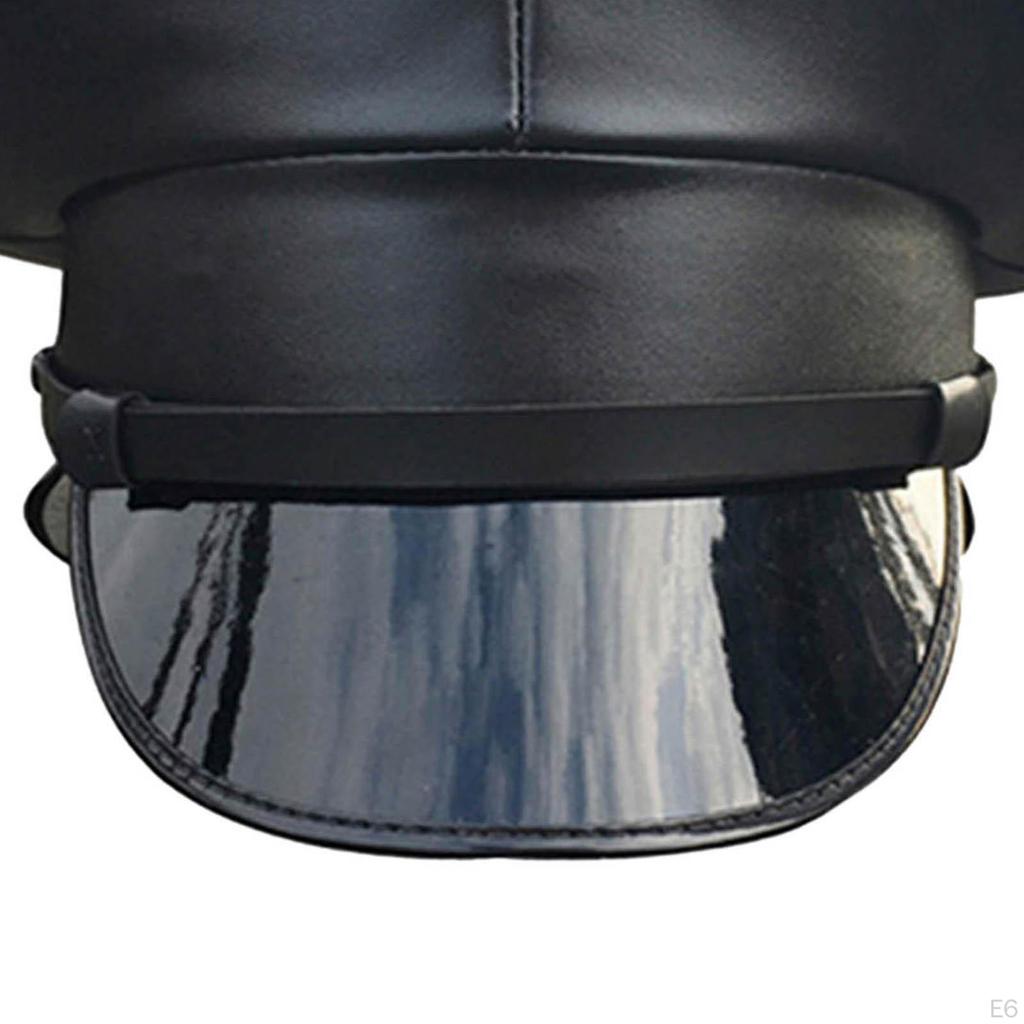 Cap Costume Uniform Pantaepide Officer Hat Arts Leather for Performance Night Bar Women Unisex