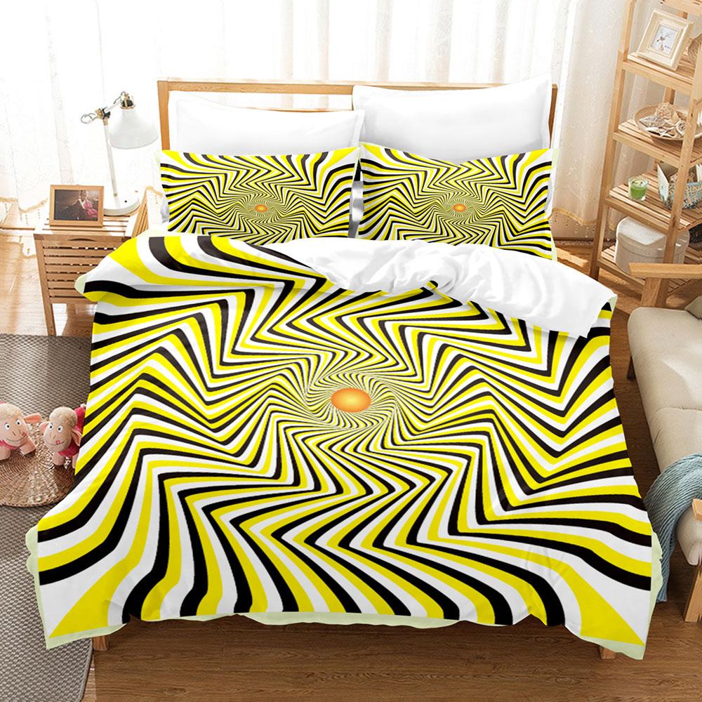3D Visual Ilusion Beding Set Geometric Soft Duvet Cover Set HD Soft Duvet Cover Set for Children Kids Beding Sets Bedclothes Bedrom Decor