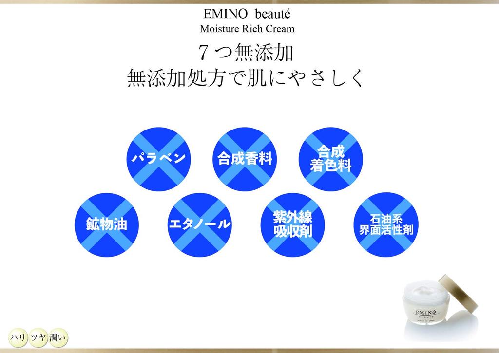 Healthy Smile Emino Beaute Moisture Rich Cream 50g X 2 Set Contains Hyaluronic and Proteoglycan Acid, Collagen, Placenta,
