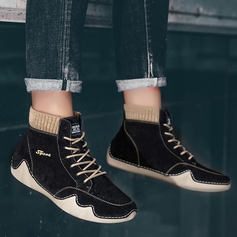 Büyük boy el yapımı bölünmüş deri ayakkabı erkek mokasen ayakkabıları rahat yarım çizmeler erkekler için rahat ayakkabılar mokasen erkek ayakkabıları