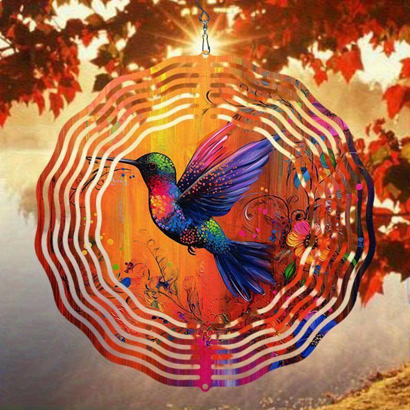 10 Zoll Hängender Windspinner mit 360-Grad-Haken für Balkon-Gartendekor Frühling Sommer Außendekoration