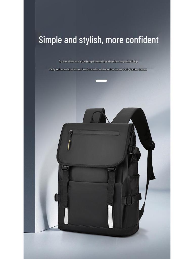 Men's Cross-Border Business Backpack - Large Capacity Travel and Outdoor Bag with Casual Printed Logo