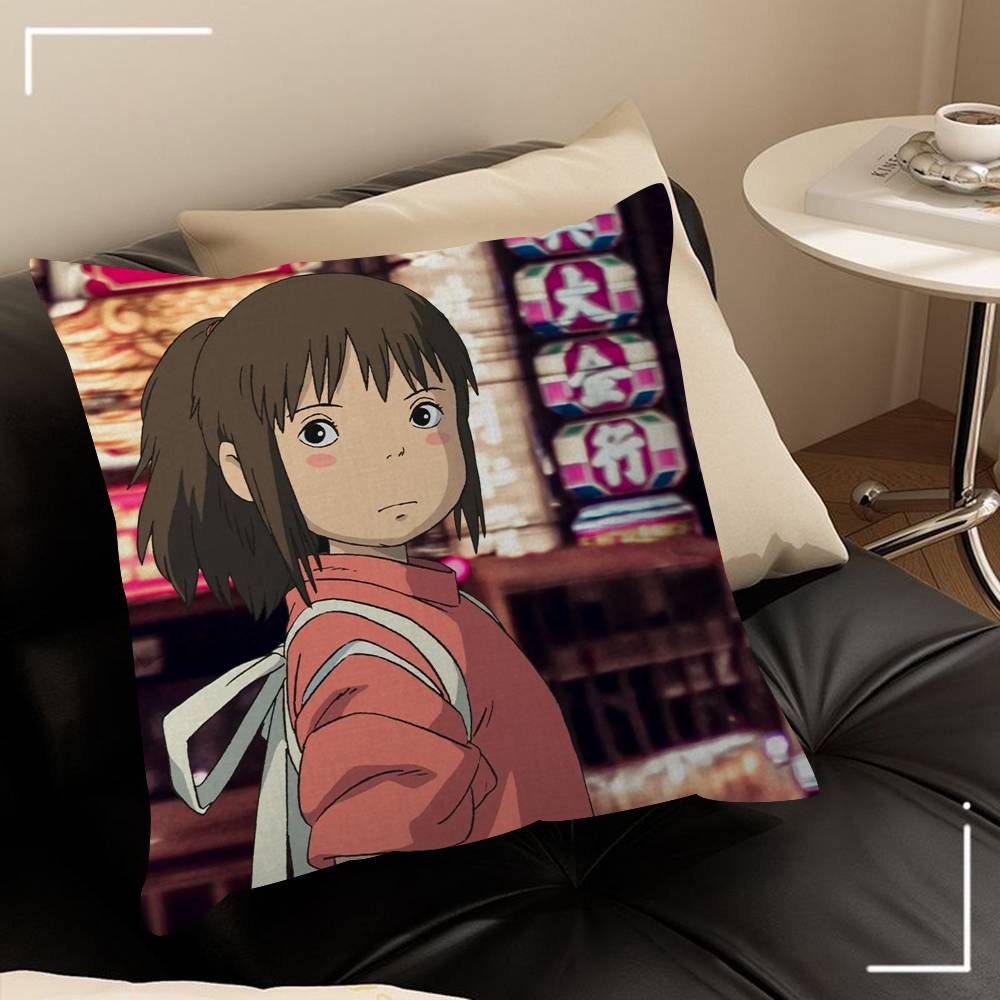 Spirited Away Anime Poster Maple Design Cushion Cover Happy Autumn Harvest Decor Holiday Decorati Pillow Cover
