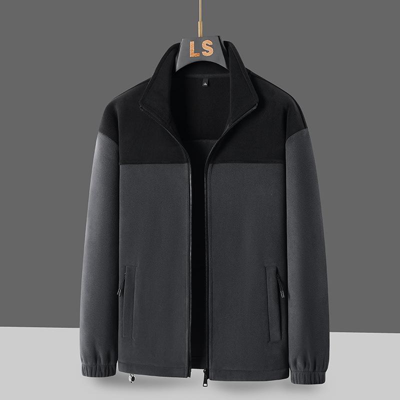 Coat Windproof Thickened Cardigan Outdoor Casual Loose Stand Collar Fleece Jacket