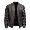 New autumn men's leather jacket large size leather jacket high sense American high street leather jacket men's jacket