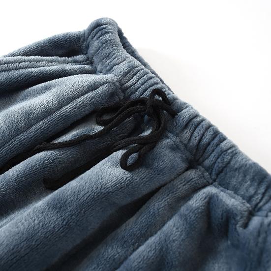 Pantaloni da Pigiama da Uomo Dritti Spessi Antifreddo Morbidi Elasticizzati in Vita Pantaloni da Pigiama da Uomo Indumento da Casa