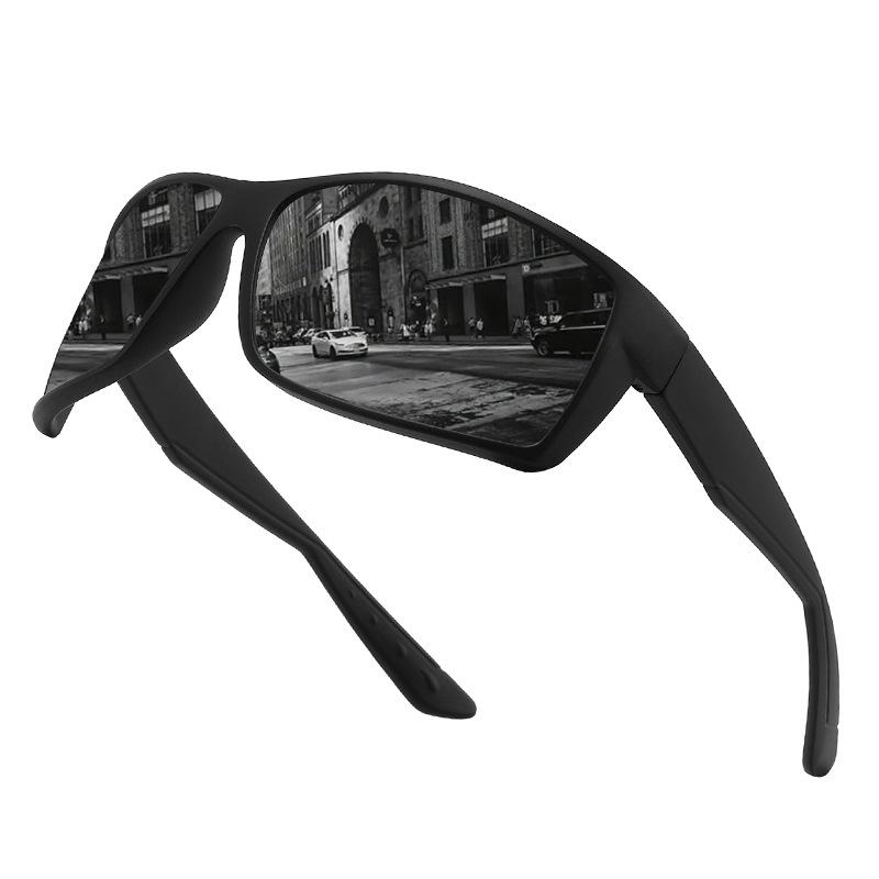 New Polarized Cross Border Men s Women s Sunglasses Outdoor Sports Style Square Colorful Trendy Glasses Cycling Driving Polarized черный серый