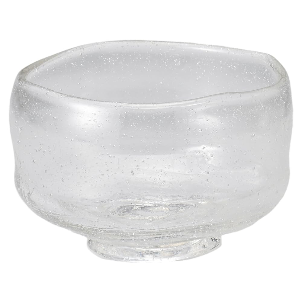 Blown Glass Matcha Clear Cold Not Ale-net Bowl, (Glass) For Tea. Heat-resistant.
